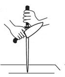 Placering af kniv p&aring; strygest&aring;l