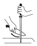 Tr&aelig;k kniv over strygest&aring;l 4